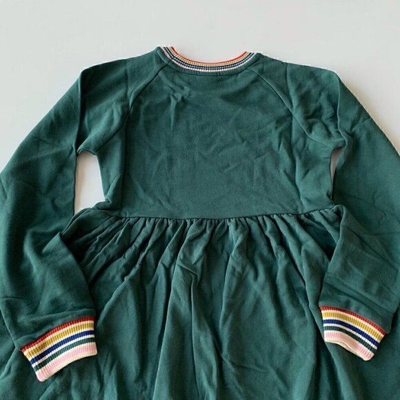 Hanna Andersson Rainbow Trim Juniper Sweatshirt French Terry Dress 10 Years 140 - Picture 6 of 7